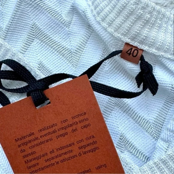 NWT Missoni White V Neck Chevron Tank Top Shirt IT40 NewZigZag Rare Knit